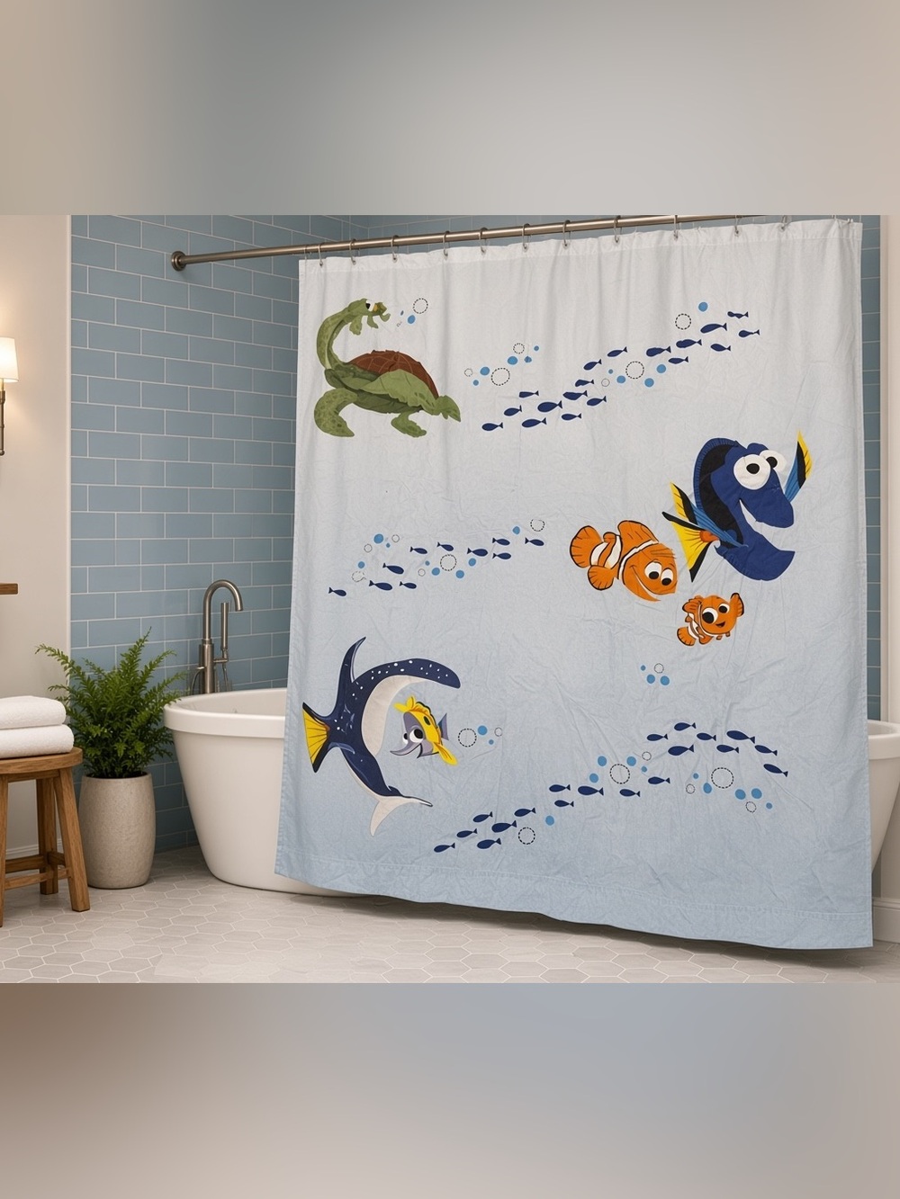 Pottery Barn finding nemo shower curtain
